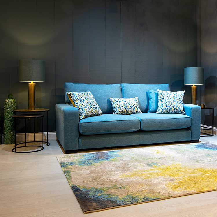 Handmade blue 2 seat made to measure sofa by New England Home Interiors