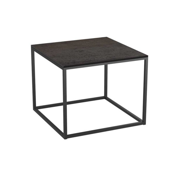 Juno industrial side table with steel ceramic top
