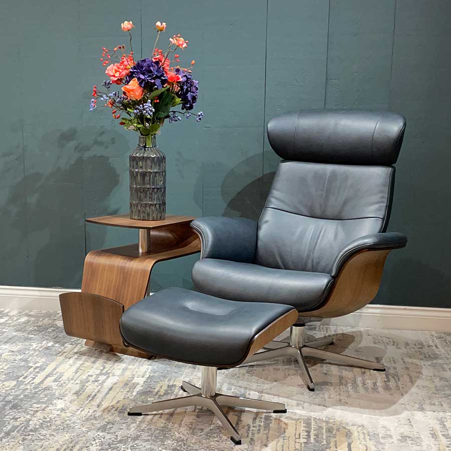 Timeout Recliner Swivel Armchair inspired by the classic Eames lounge chair