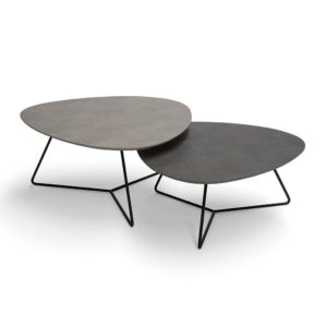 Boston modern coffee table with high performance laminate top and minimalist steel frame