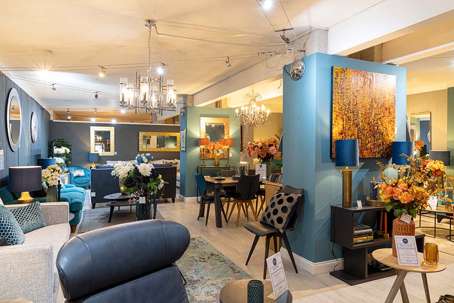Interior of the New England Home Interiors furniture showroom in Horsham West Sussex