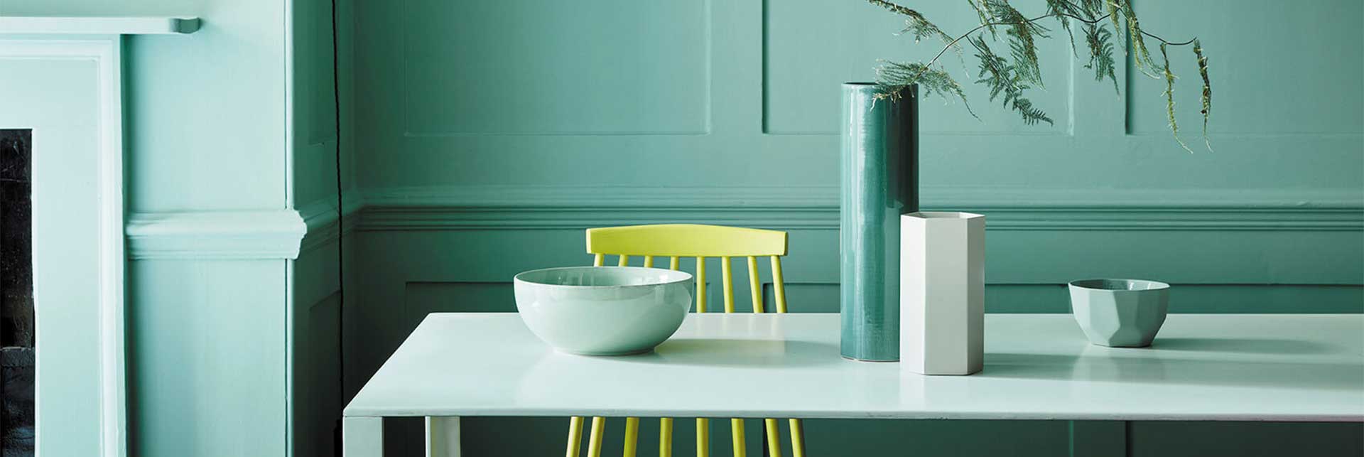 Luxury interior decorated with green paint from Little Greene