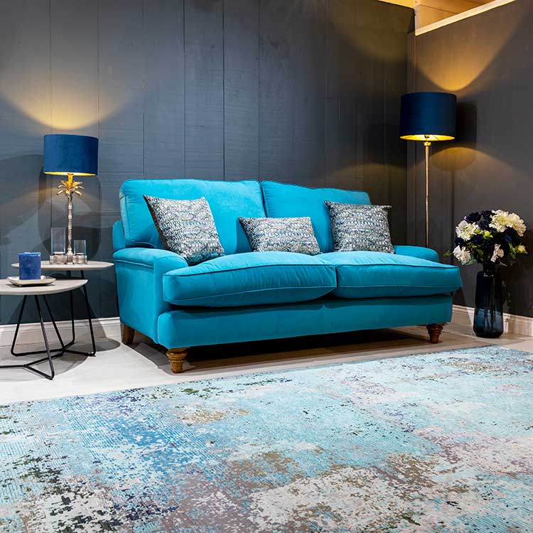 Blue Winchester bespoke sofa by New England Home Interiors