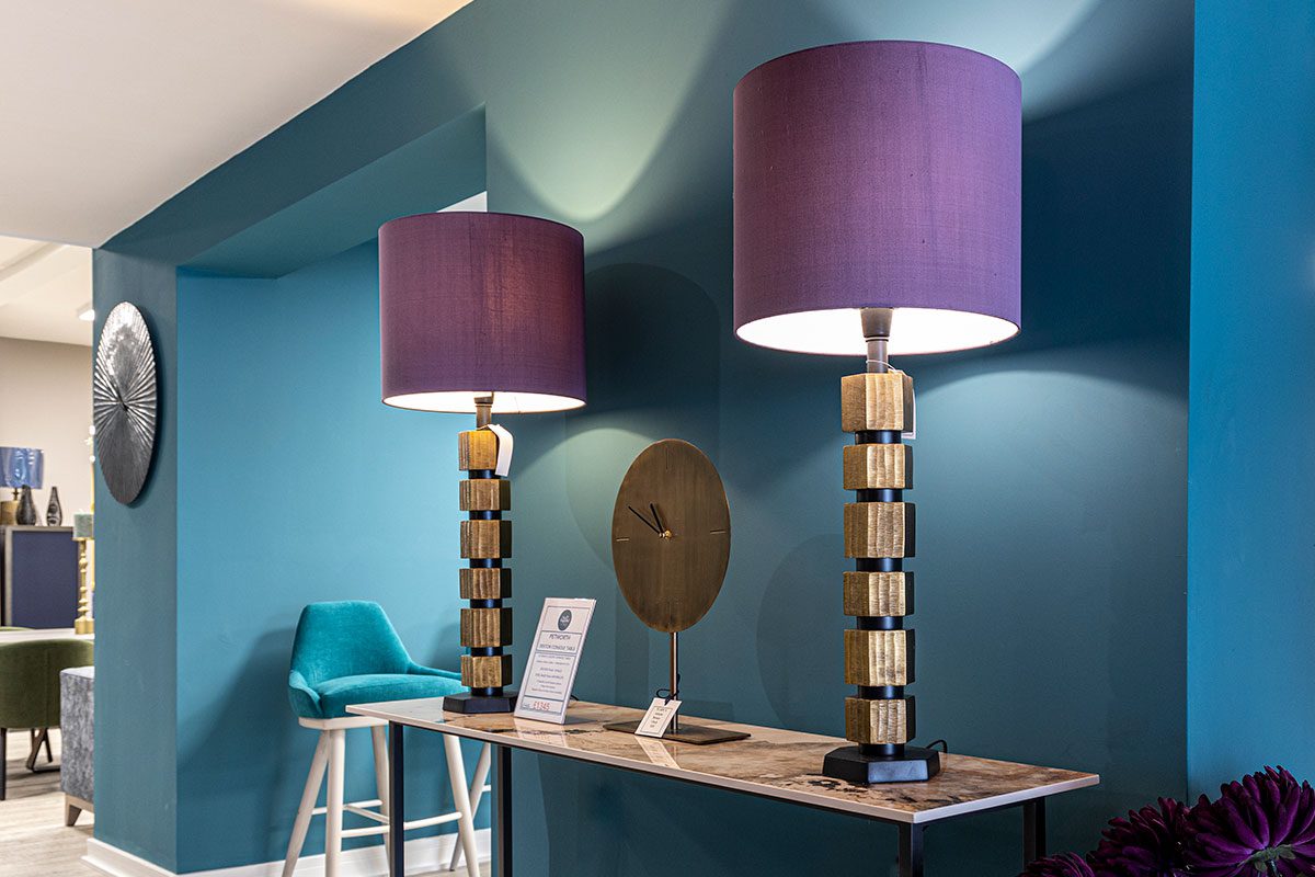 Sale lighting and accessories on display at the New England Home Interiors showroom in Horsham West Sussex