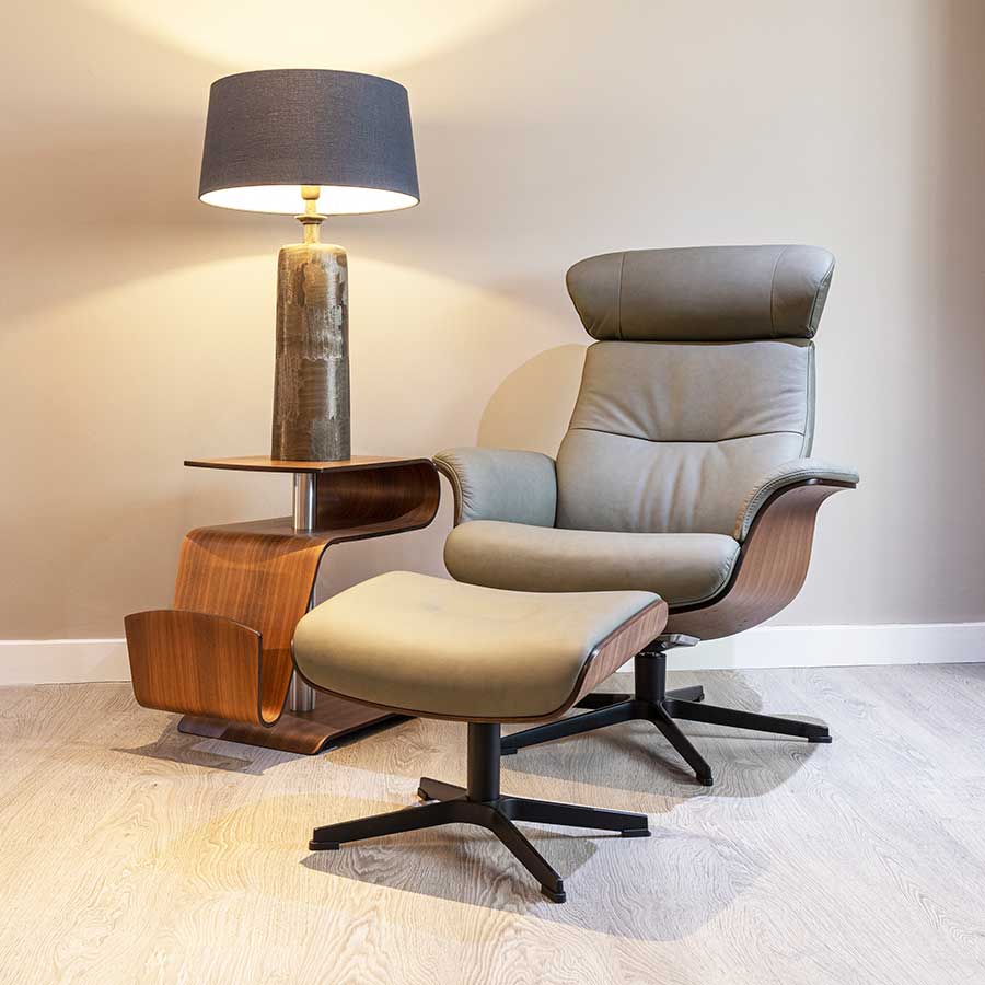 Timeout classic Eames style armchair and footstool 