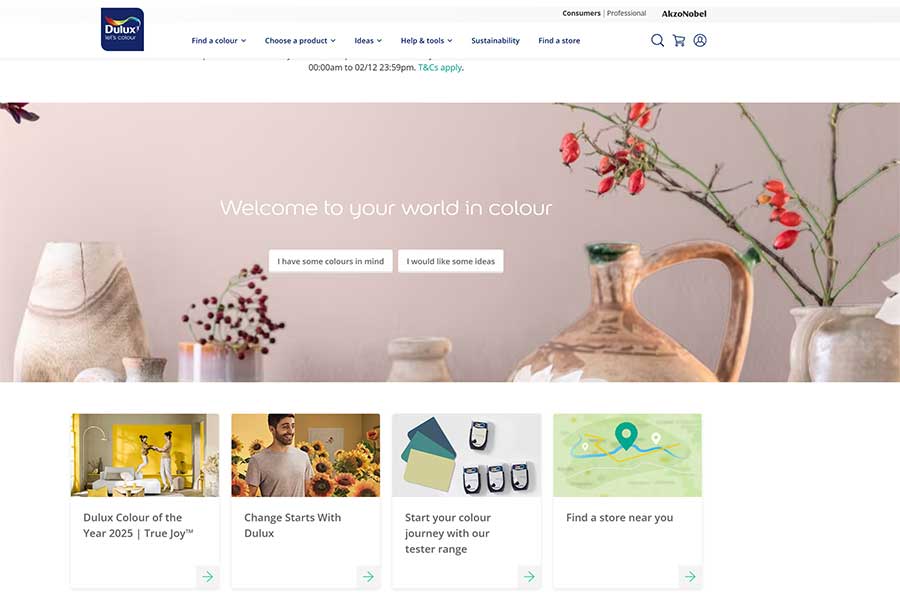 The Dulux website is a great resource for interior colours and design ideas